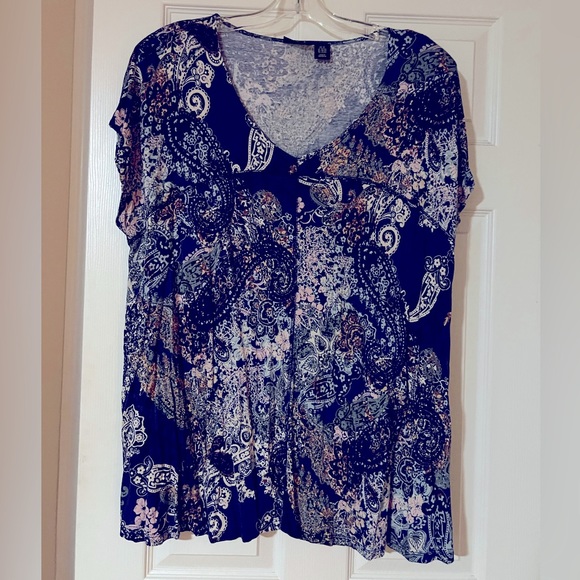 Adrienne Vittadini Cap Sleeve Swing Tee - Size 2X - Picture 1 of 3